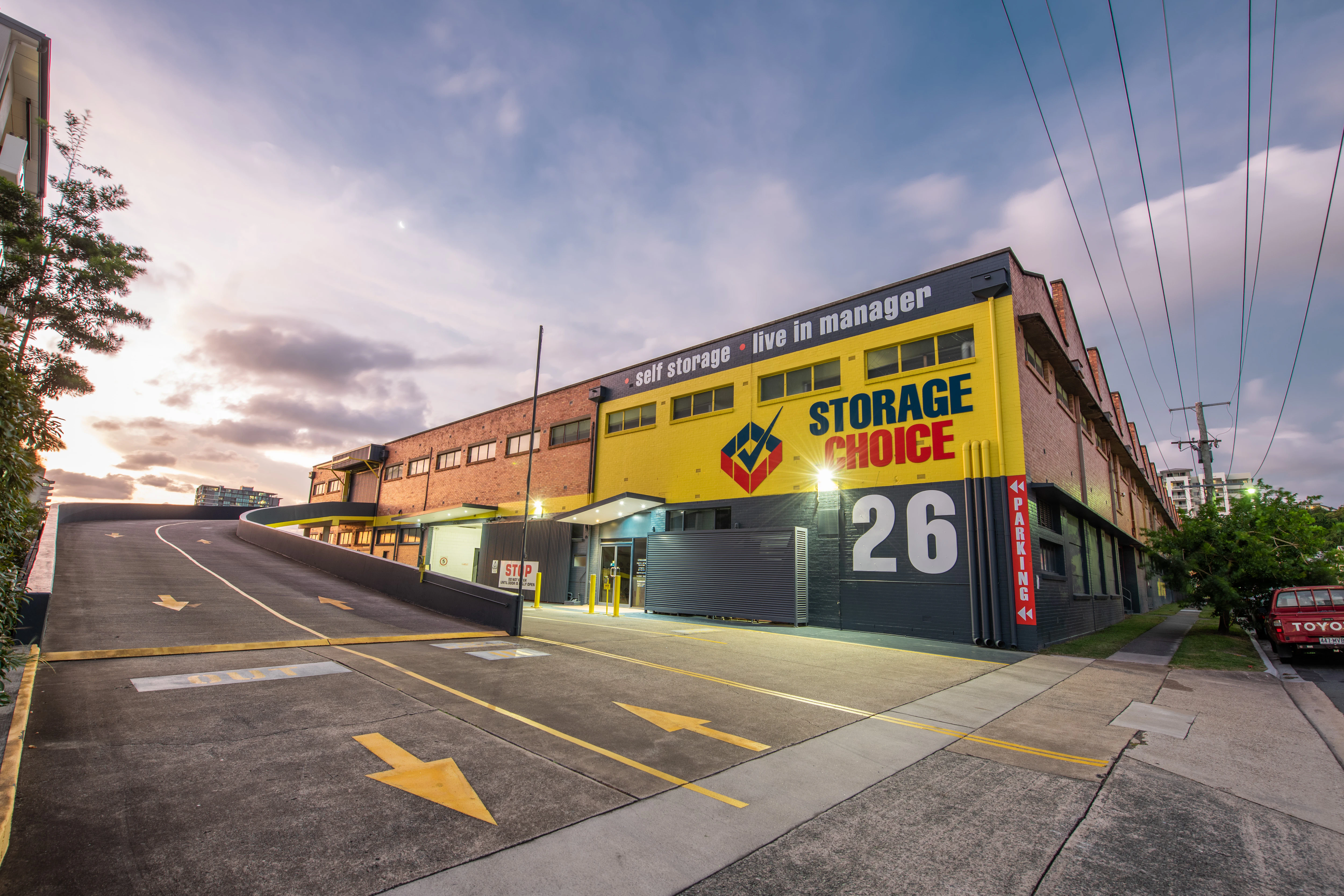 Street view of the Storage Choice Albion self-storage facility entrance