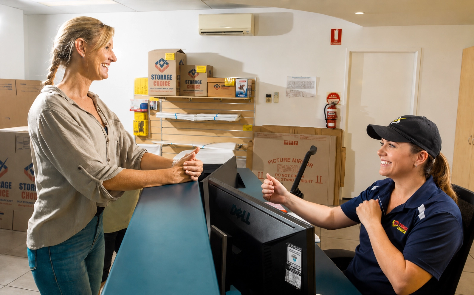 Storage Choice manager assisting a customer