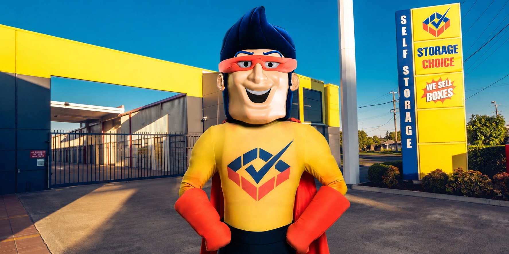 Storeman in front of a facility